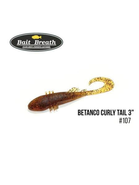 ".Приманка Bait Breath BeTanCo Curly Tail 3" (6 шт.) (S107 Pumpkin／Seed)