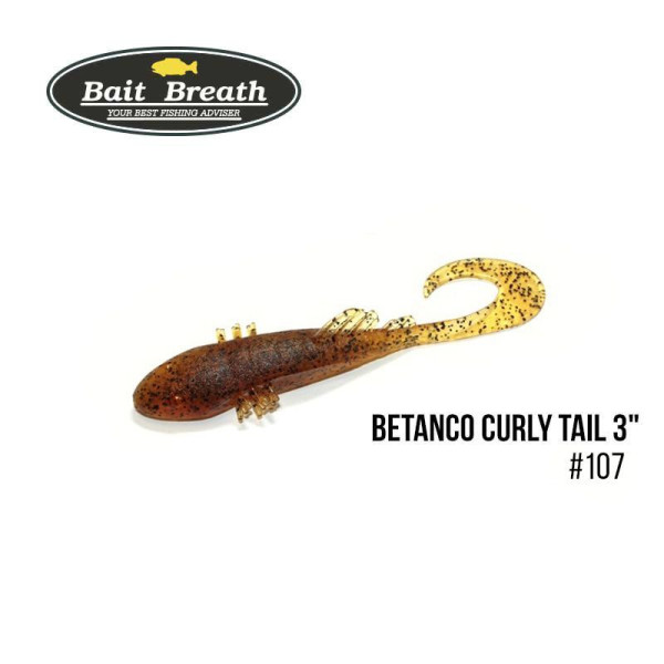 ".Приманка Bait Breath BeTanCo Curly Tail 3" (6 шт.) (S107 Pumpkin／Seed)