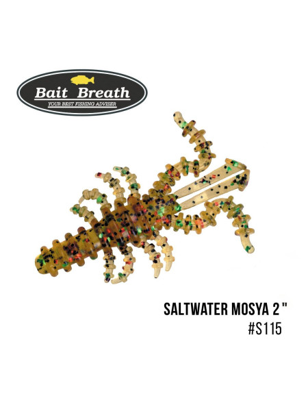 ".Приманка Bait Breath Saltwater Mosya 2" (10 шт.) (S115 Pumpkin／green・red・seed)