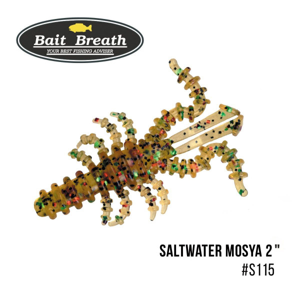 ".Приманка Bait Breath Saltwater Mosya 2" (10 шт.) (S115 Pumpkin／green・red・seed)