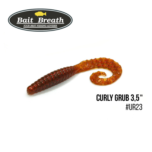 Приманка Bait Breath Curly Grub 3,5" (10шт) (Ur23 Pumpkin/red)