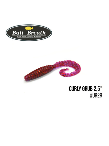 Приманка Bait Breath Curly Grub 2,5" (12шт) (Ur29 Chameleon／Red・seed)