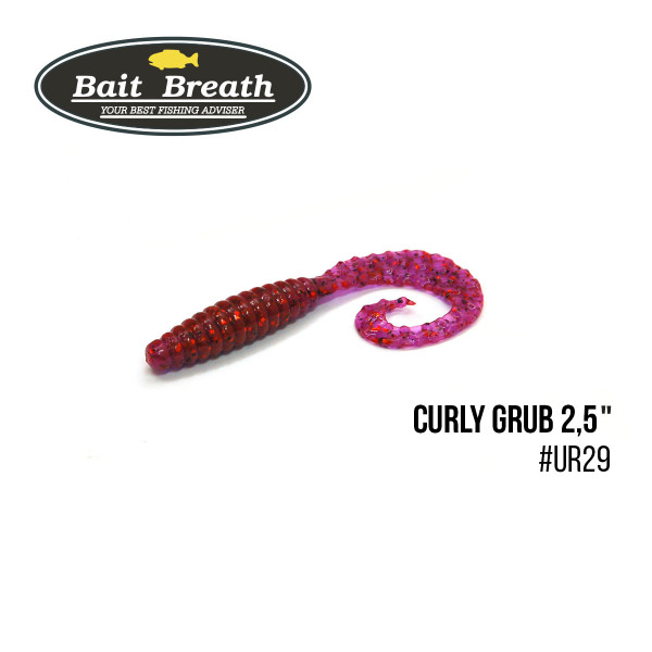 Приманка Bait Breath Curly Grub 2,5" (12шт) (Ur29 Chameleon／Red・seed)