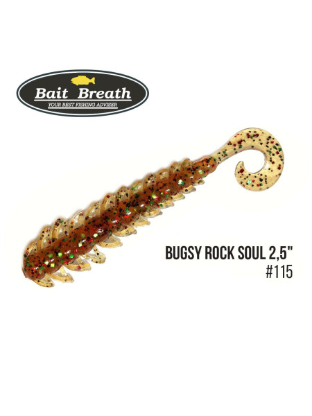 Приманка Bait Breath BUGSY 2,5" Rock Soul (12 шт.) (S115　Pumpkin／green・red・seed)