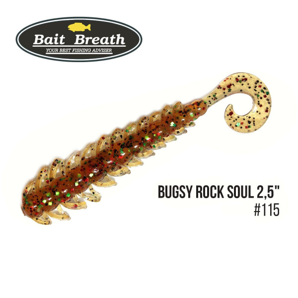 Приманка Bait Breath BUGSY 2,5" Rock Soul (12 шт.) (S115　Pumpkin／green・red・seed)