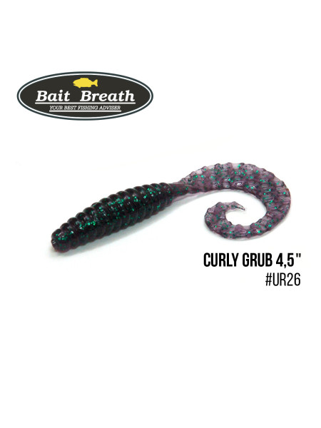 Приманка Bait Breath Curly Grub 4,5" (8шт) (Ur26 Junberg/green*seed)