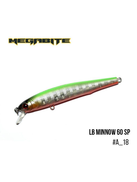 ".Воблер Megabite LB Minnow 60 SP (60 мм, 3,2 гр, 0,8 m) (A_18)