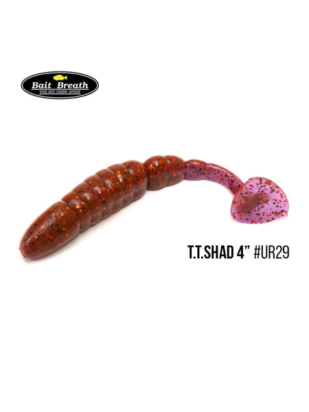 Приманка Bait Breath T.T.Shad 4" (6 шт) (Ur29 Chameleon／Red・seed)
