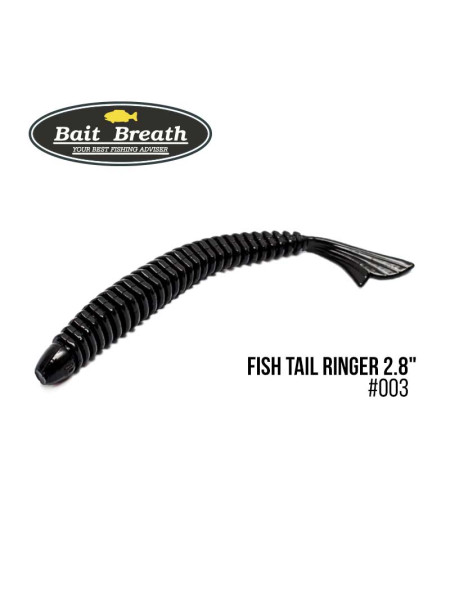 Приманка Bait Breath U30 Fish Tail Ringer 2.8 (8шт.) (003 Solid Black)