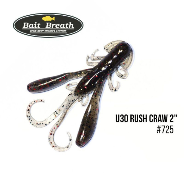 ".Приманка Bait Breath U30 Rush Craw 2" (8шт.) (725 Greenpumpkin/gold red)