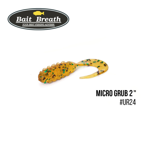 Приманка Bait Breath Micro Grub 2" (12шт.) (Ur24 Pumpkin/green*seed)