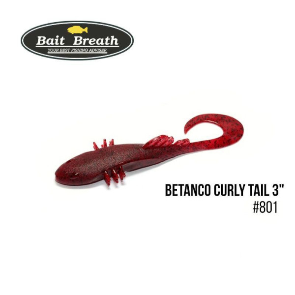".Приманка Bait Breath BeTanCo Curly Tail 3" (6 шт.) (S801 Red／Seed)