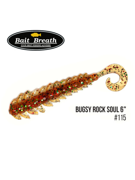 Приманка Bait Breath BUGSY 6" Rock Soul (6шт.) (S115 Pumpkin/Green・Red・Seed)