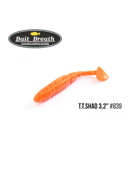 Приманка Bait Breath T.T.Shad 3,2" (7 шт) (S839 Orange/Gold)