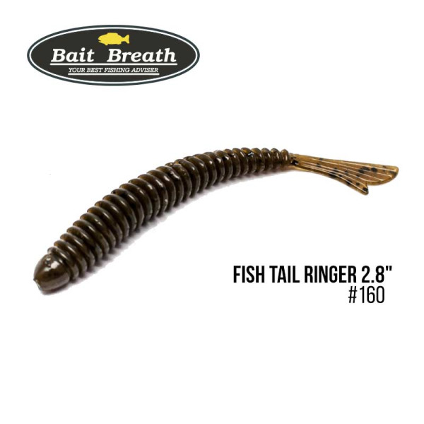 ".Приманка Bait Breath U30 Fish Tail Ringer 2.8 (8шт.) (160 Mad Green Pumpkin / Seed)