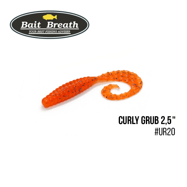 Приманка Bait Breath Curly Grub 2,5" (12шт) (Ur20 orange/seed)