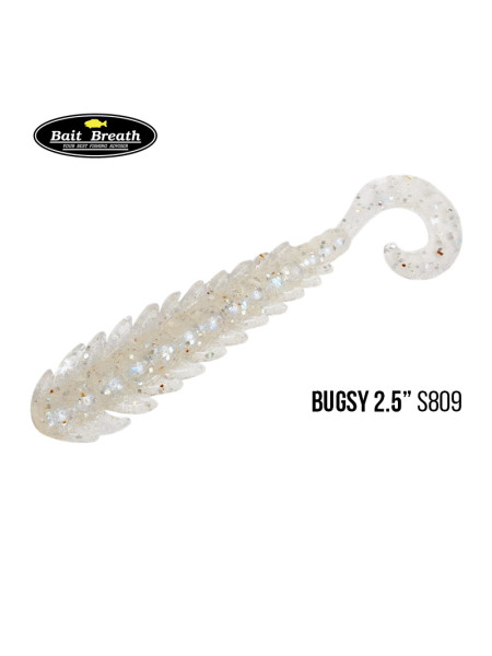 Приманка Bait Breath BUGSY 2,5" Rock Soul (12 шт.) (S809 Pearl White／Hologram)