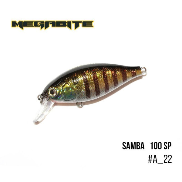 ".Воблер Megabite Samba 100 SP (60 мм, 14,8 гр, 1 m) (A_22)