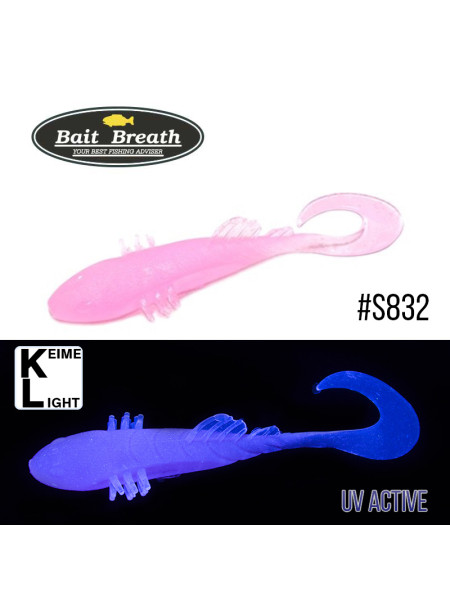 Приманка Bait Breath BeTanCo Curly Tail 3" (6 шт.) (S832 Grow Pink ／Keime light)