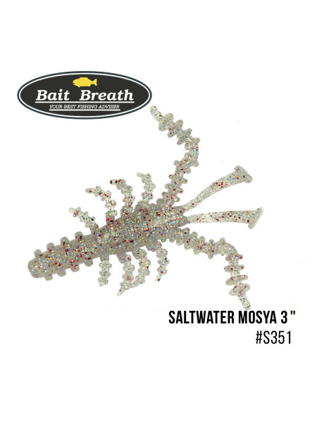 Приманка Bait Breath Saltwater Mosya 2" (10 шт.) (S351 UV Ｈologram Clear／Red)