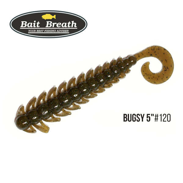 Приманка Bait Breath BUGSY 5"(6шт.) (120 Green Pumpkin/Seed )