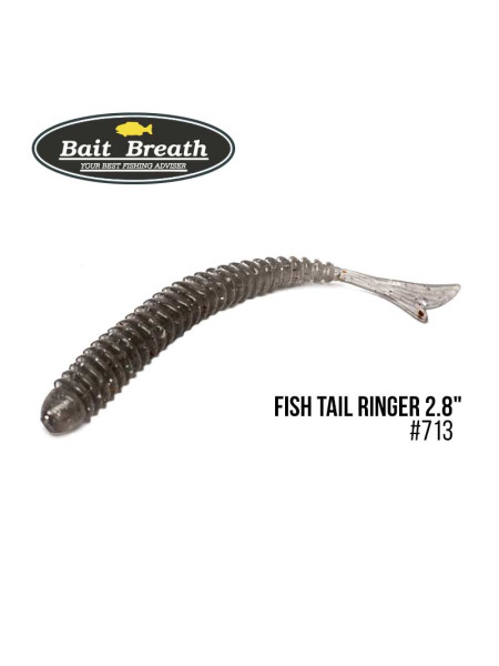 ".Приманка Bait Breath U30 Fish Tail Ringer 2.8 (8шт.) (713 smoke shad)
