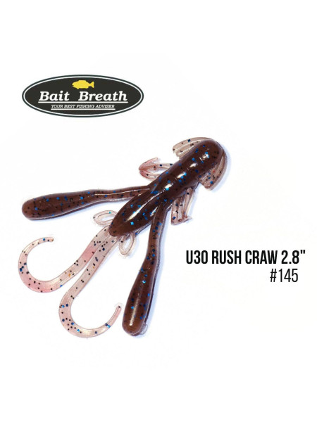 ".Приманка Bait Breath U30 Rush Craw 2.8" (7шт.) (145 cinamon /black blue F)