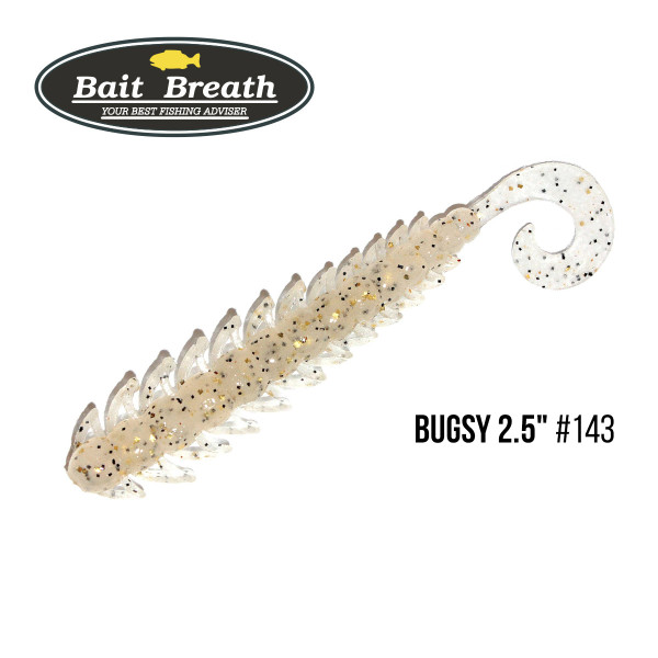 Приманка Bait Breath BUGSY 2,5" (10шт.) (143 Clear/Black・Gold Flake)
