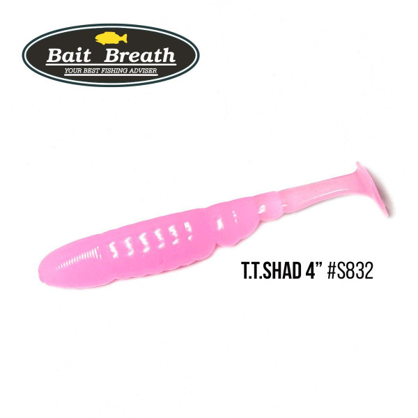 ".Приманка Bait Breath T.T.Shad 4" (6 шт) (S832 　Glow pink /KEIME LIGHT)