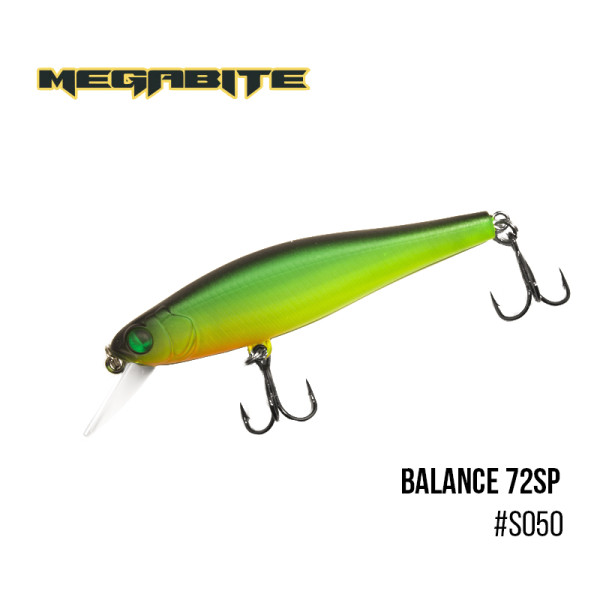 Воблер Megabite Balance 72 SP (72 мм, 6,9гр, 1m) (S050)