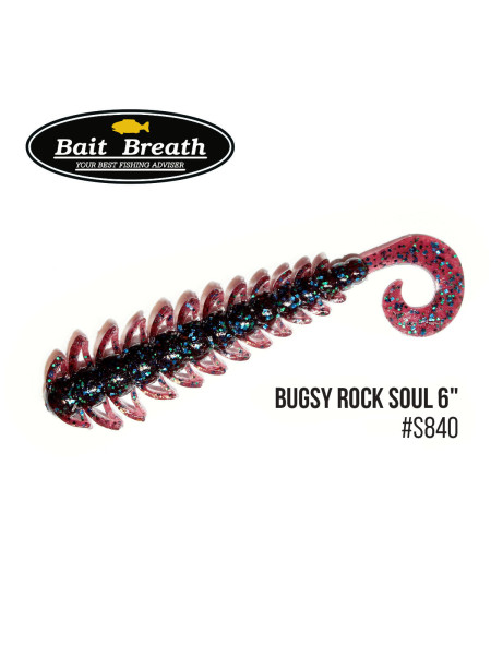 Приманка Bait Breath BUGSY 6" Rock Soul (6шт.) (S840 Cola Blue Pearl/ Blue ・Green)