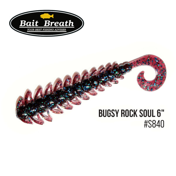 Приманка Bait Breath BUGSY 6" Rock Soul (6шт.) (S840 Cola Blue Pearl/ Blue ・Green)