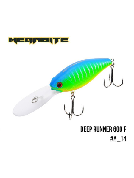 ".Воблер Megabite Deep Runner 600 F (80 мм, 26.7 гр, 6 m) (A_14)