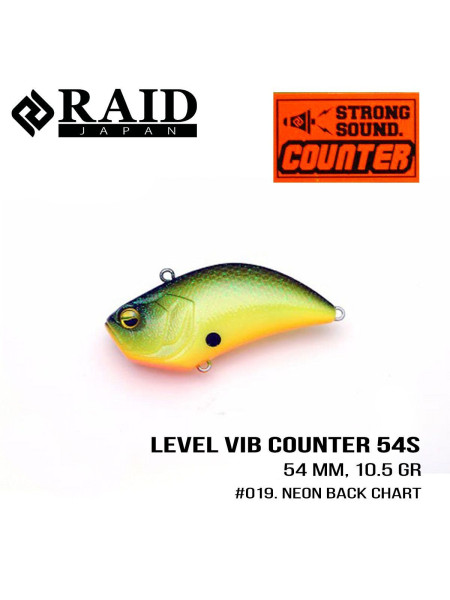 ".Воблер Raid Level Vib Counter (54mm, 10.5g) (019 Neon Back Chart)