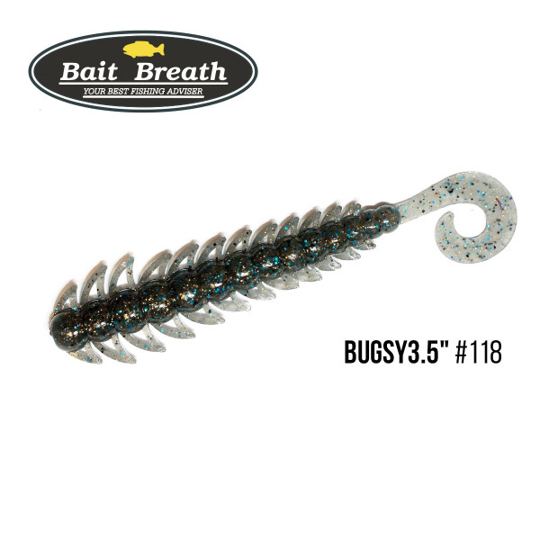 Приманка Bait Breath BUGSY 3,5" (8шт.) (118 Smoke/Blue・Gold・Seed )