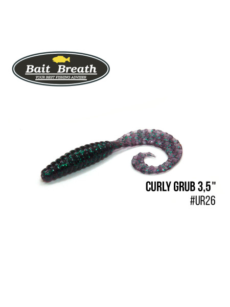 Приманка Bait Breath Curly Grub 3,5" (10шт) (Ur26 Junberg/green*seed)