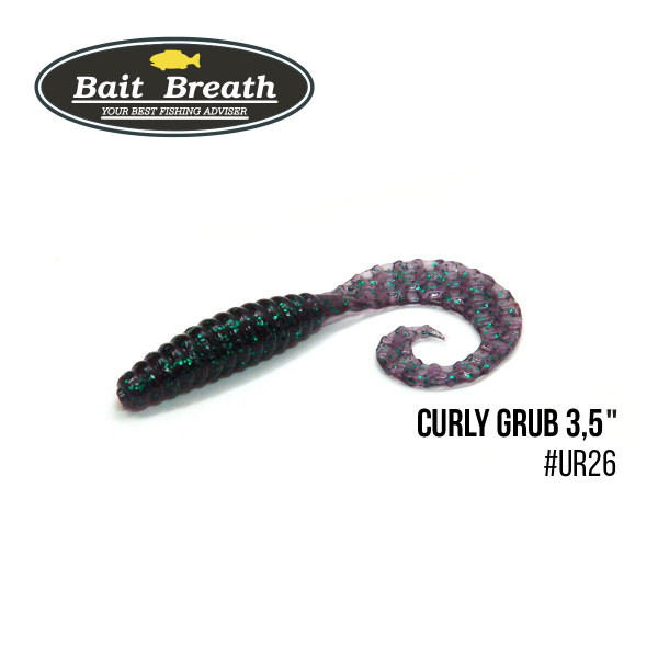 Приманка Bait Breath Curly Grub 3,5" (10шт) (Ur26 Junberg/green*seed)