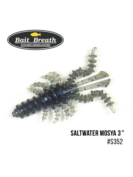 Приманка Bait Breath Saltwater Mosya 2" (10 шт.) (S352 UV Ｈologram Smoke／Blue)