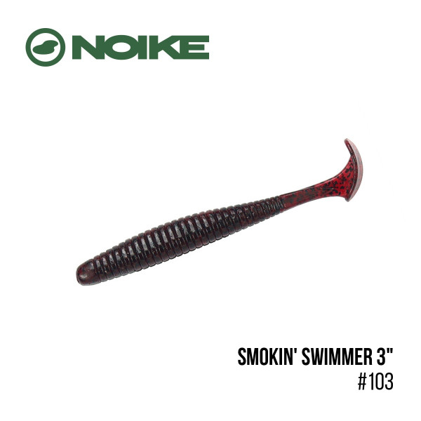Приманка Noike Smokin' Swimmer 3" (9шт) (#103 Dark Red )