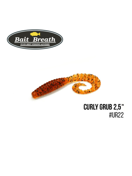 Приманка Bait Breath Curly Grub 2,5" (12шт) (Ur22 OrangePumpkin/seed)