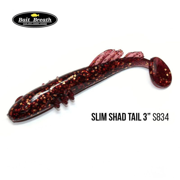 ".Приманка Bait Breath BeTanCo Shad Tail Slim 3" (8 шт.) (S834 Goby)