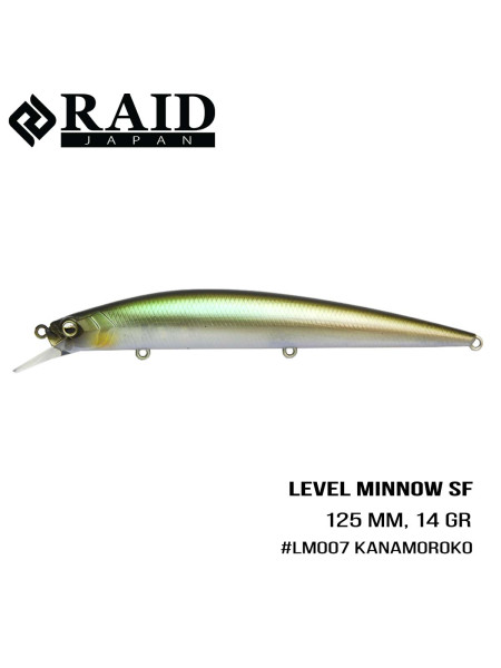 Воблер Raid Level Minnow (125mm, 14g) (007 Kana Moroko)