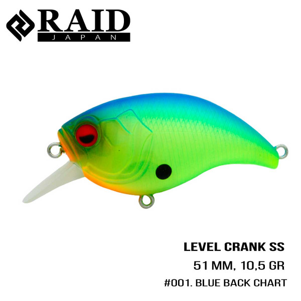 ".Воблер Raid Level Crank (50.8mm, 10.5g) (001 Blue Back Chart)