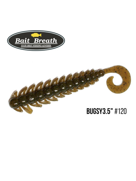 Приманка Bait Breath BUGSY 3,5" (8шт.) (120 Green Pumpkin/Seed)