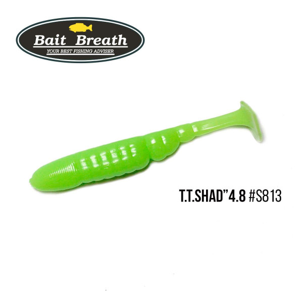 ".Приманка Bait Breath T.T.Shad 4,8" (5 шт) (S813 　Glow Lime chart)