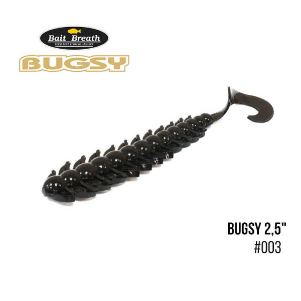 Приманка Bait Breath BUGSY 2,5" (10шт.) (003 Solid Black)