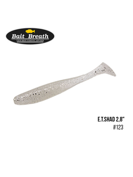 Приманка Bait Breath E.T.Shad 2,8" (8 шт) (123 Clear white / silver)