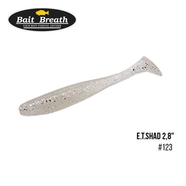 Приманка Bait Breath E.T.Shad 2,8" (8 шт) (123 Clear white / silver)