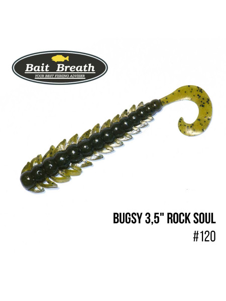Приманка Bait Breath BUGSY 3,5" Rock Soul (10 шт.) (120 Green Pumpkin/Seed)