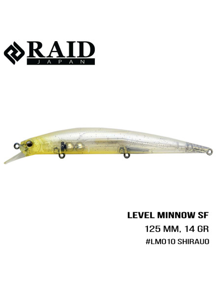 Воблер Raid Level Minnow (125mm, 14g) (010 Sirauo)